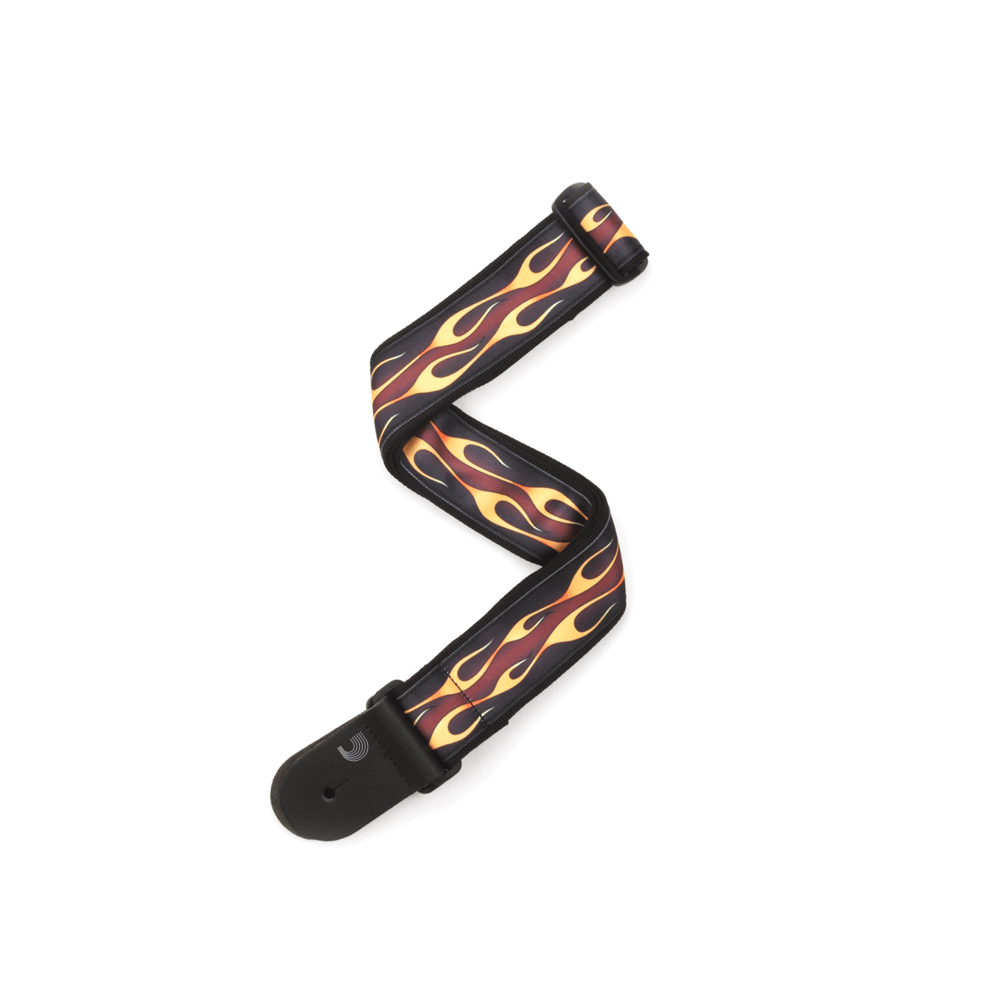 D'Addario Nylon Woven Guitar Strap, Hot Rod Flame
